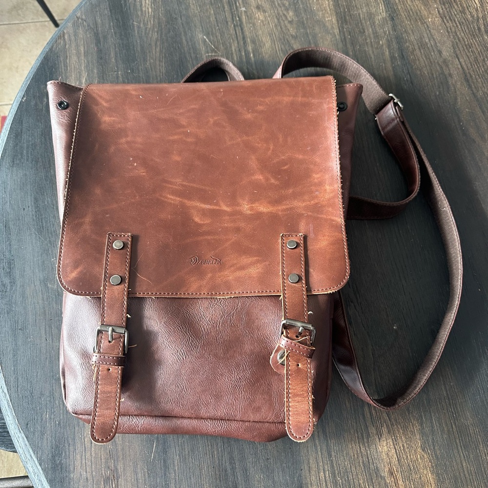 Zebella leather  or faux leather back pack